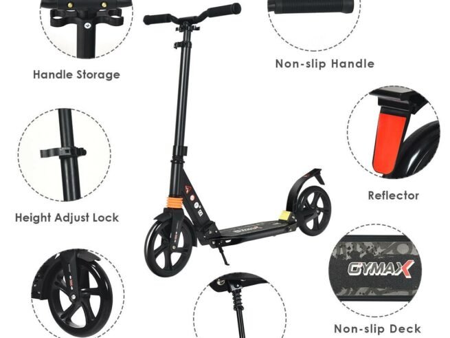 2 Wheel Scooter with Foldable Brake 3 Adjustable Heights Load 100KG
