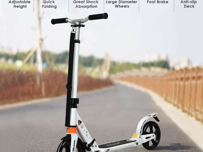 2 Wheel Scooter with Foldable Brake 3 Adjustable Heights Load 100KG