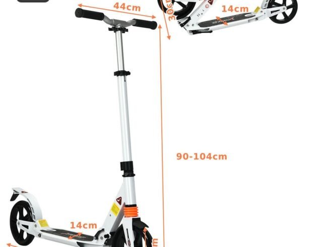 2 Wheel Scooter with Foldable Brake 3 Adjustable Heights Load 100KG