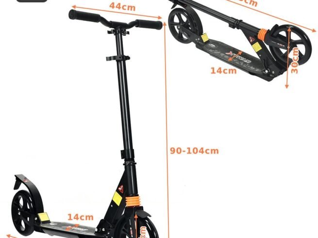 2 Wheel Scooter with Foldable Brake 3 Adjustable Heights Load 100KG