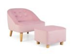 Kids Sofa Set 2 pcs Upholstered Furniture with Footrest for Playroom Bedroom