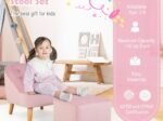 Kids Sofa Set 2 pcs Upholstered Furniture with Footrest for Playroom Bedroom