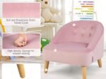 Kids Sofa Set 2 pcs Upholstered Furniture with Footrest for Playroom Bedroom