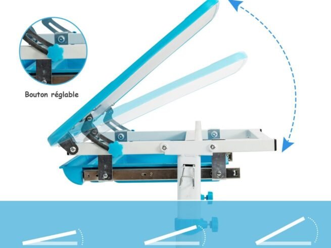 Children's Table and Chair Set Desk Height Adjustable Tiltable 0-45° 1 Drawer Top