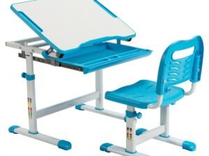 Children's Table and Chair Set Desk Height Adjustable Tiltable 0-45° 1 Drawer Top
