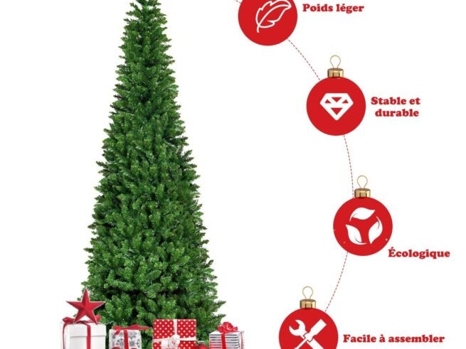 LED Artificial Christmas Tree 225cm Longiform 350 LED Colorful Lights