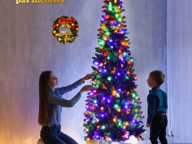 LED Artificial Christmas Tree 225cm Longiform 350 LED Colorful Lights