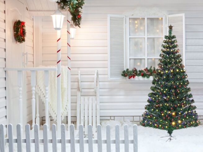 Artificial Christmas Tree 180cm 230 LED Lights 8 Lighting Modes