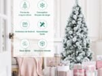 Long Hinged Snowy Christmas Tree 180cm 515 Leaves, 220 Pine Needles