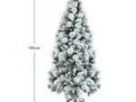 Long Hinged Snowy Christmas Tree 180cm 515 Leaves, 220 Pine Needles