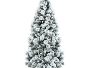 Long Hinged Snowy Christmas Tree 180cm 515 Leaves, 220 Pine Needles