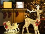Luminous Christmas Reindeer with Sleigh 100 LED Warm White Lights