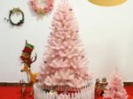 Artificial Christmas Tree 210 cm Metal Stand Pink Decoration
