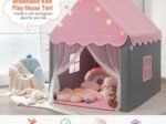 Children's Playhouse Play Tent Washable Mat and Star Lights 105 x 121 x 136 cm