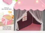 Children's Playhouse Play Tent Washable Mat and Star Lights 105 x 121 x 136 cm