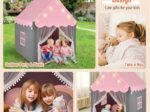 Children's Playhouse Play Tent Washable Mat and Star Lights 105 x 121 x 136 cm
