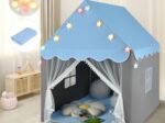 Children's Playhouse Play Tent Washable Mat and Star Lights 105 x 121 x 136 cm