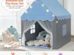 Children's Playhouse Play Tent Washable Mat and Star Lights 105 x 121 x 136 cm