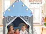 Children's Playhouse Play Tent Washable Mat and Star Lights 105 x 121 x 136 cm