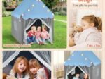 Children's Playhouse Play Tent Washable Mat and Star Lights 105 x 121 x 136 cm