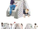 Playhouse Garden Hut for Children 6 in 1 Climbing Wall Drawing Board Basketball