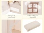 Children's Playhouse Play Tent Castle Wooden Frame Cotton Cover Coffee