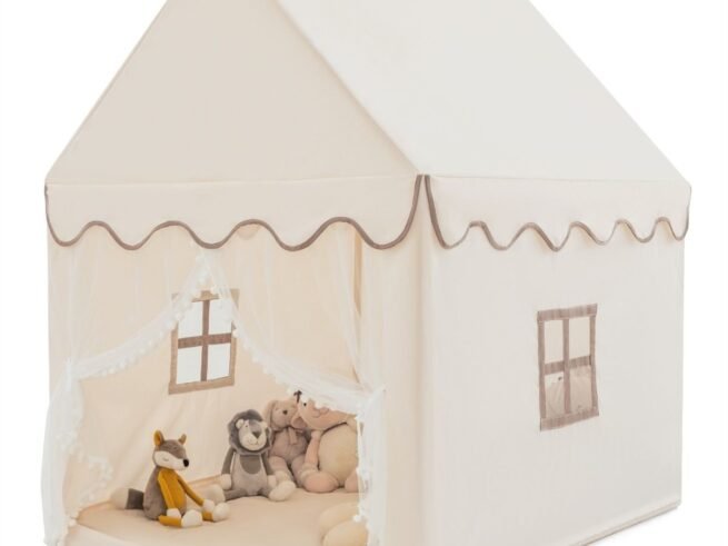 Children's Playhouse Play Tent Cotton Princess Style Hut Coffee