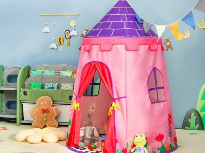 Children's Play Tent Playhouse Thick Oxford Fabric Carrying Bag Pink