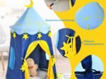 Children's Play Tent Playhouse Thick Oxford Fabric Carrying Bag Blue