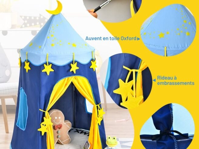 Children's Play Tent Playhouse Thick Oxford Fabric Carrying Bag Blue