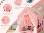 Children's Play Tent Playhouse Breathable Mesh Windows Pink