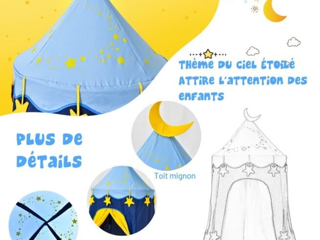 Children's Play Tent Playhouse Thick Oxford Fabric Carrying Bag Blue