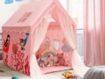 Children's Play Tent Playhouse Breathable Mesh Windows Pink