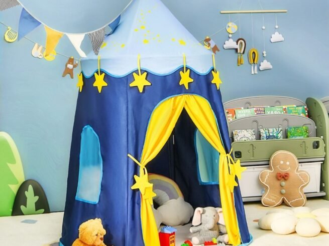 Children's Play Tent Playhouse Thick Oxford Fabric Carrying Bag Blue