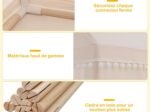Children's Playhouse Play Tent Castle Wooden Frame Cotton Cover Coffee