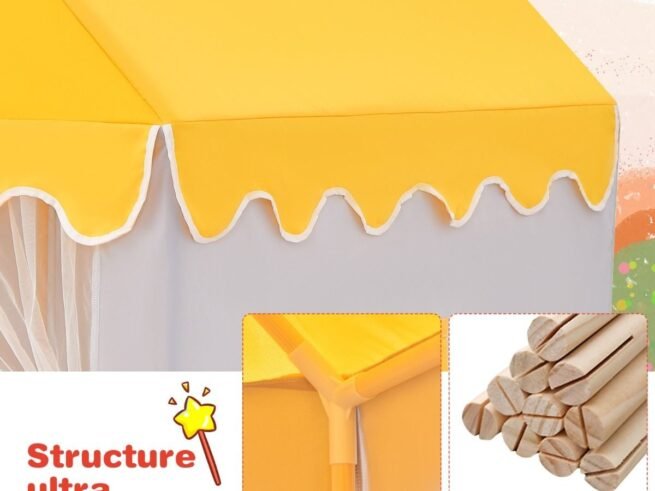Children's Playhouse Play Tent Cotton Princess Style Hut Yellow