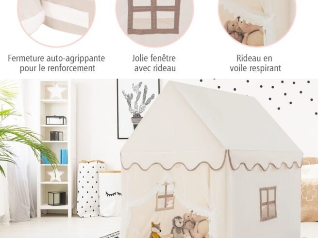 Children's Playhouse Play Tent Cotton Princess Style Hut Coffee