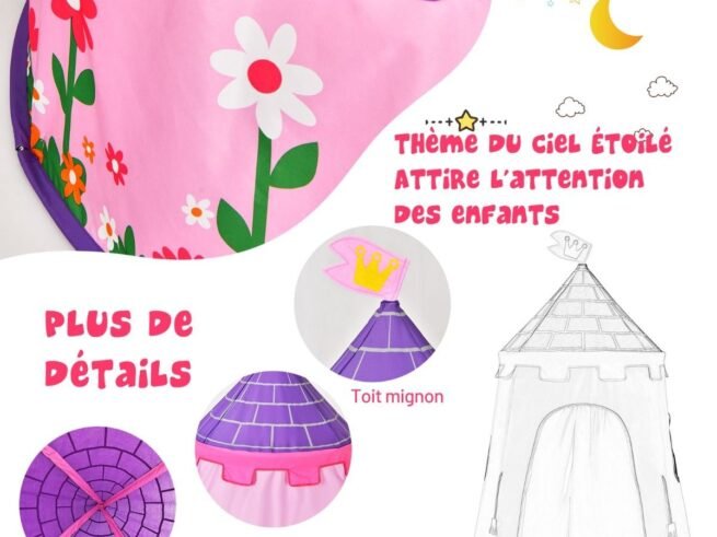Children's Play Tent Playhouse Thick Oxford Fabric Carrying Bag Pink