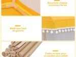Children's Playhouse Play Tent Castle Wooden Frame Yellow Cotton Cover