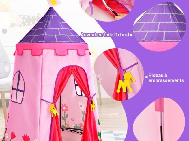 Children's Play Tent Playhouse Thick Oxford Fabric Carrying Bag Pink