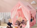 Children's Play Tent Playhouse Breathable Mesh Windows Pink