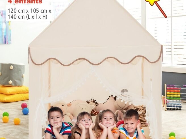 Children's Playhouse Play Tent Cotton Princess Style Hut Coffee