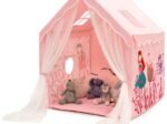 Children's Play Tent Playhouse Breathable Mesh Windows Pink