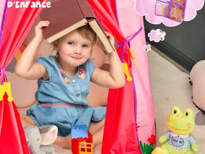 Children's Play Tent Playhouse Thick Oxford Fabric Carrying Bag Pink