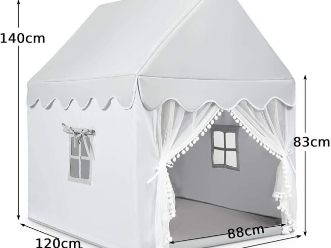 Children's Playhouse Play Tent Cotton Princess Style Hut Gray