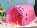 Kid's Bed Portable Pop Up Playhouse with Mosquito Net 144 x 102 x 82 CM Pink