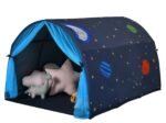 Kid's Bed Portable Pop Up Playhouse with Mosquito Net 144 x 102 x 82 CM Blue