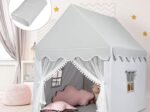 Children's Playhouse Play Tent Cotton Princess Style Hut Gray
