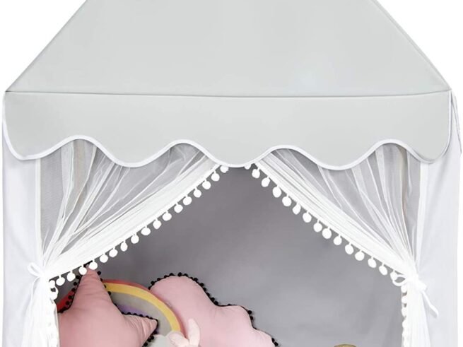 Children's Playhouse Play Tent Cotton Princess Style Hut Gray