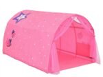 Kid's Bed Portable Pop Up Playhouse with Mosquito Net 144 x 102 x 82 CM Pink